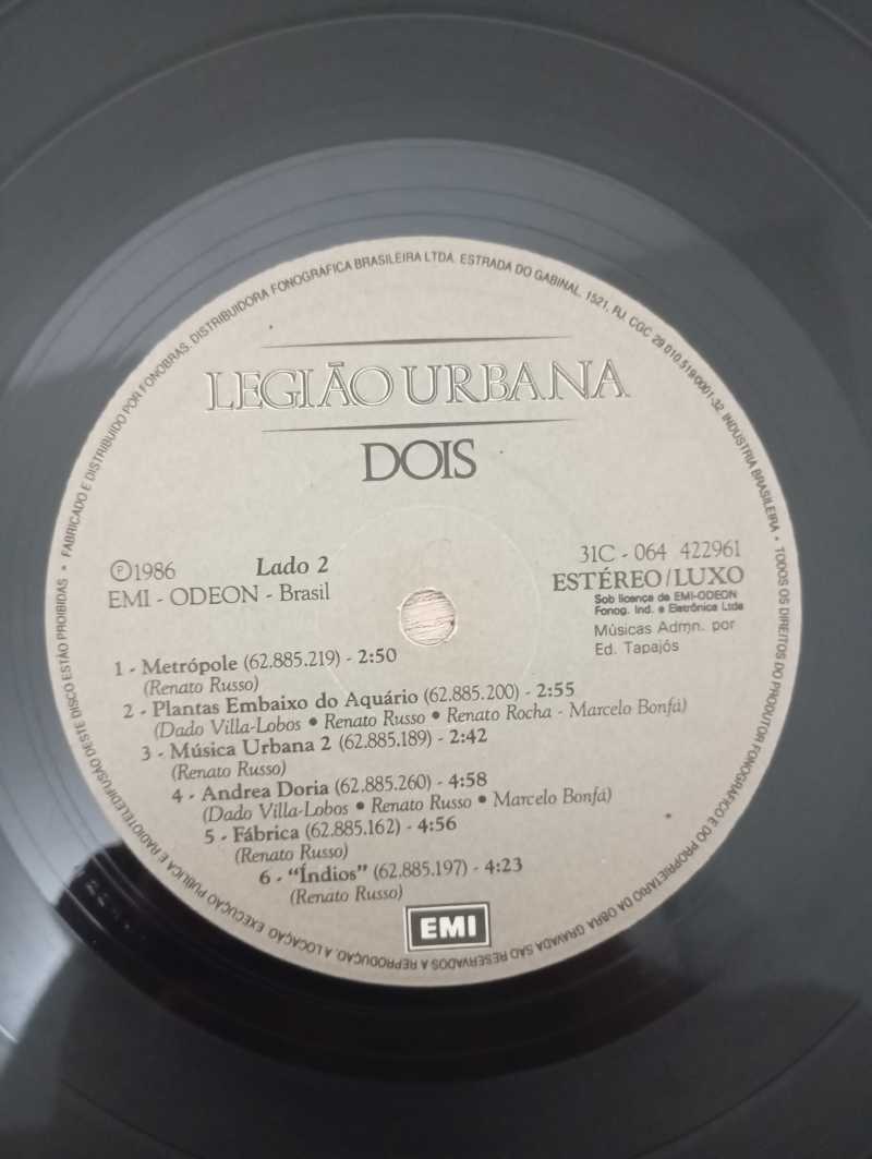 Lp Vinil Legião Urbana Dois