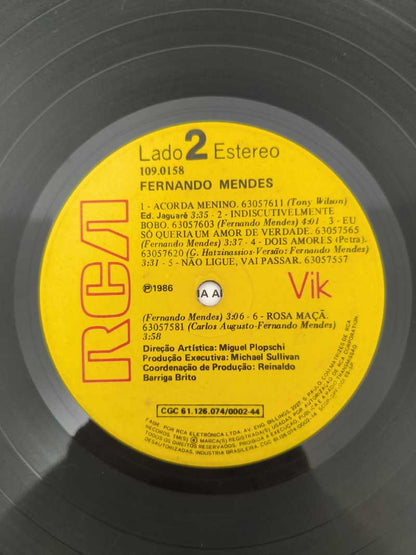 Lp Vinil Fernando Mendes 1986 Com Encarte
