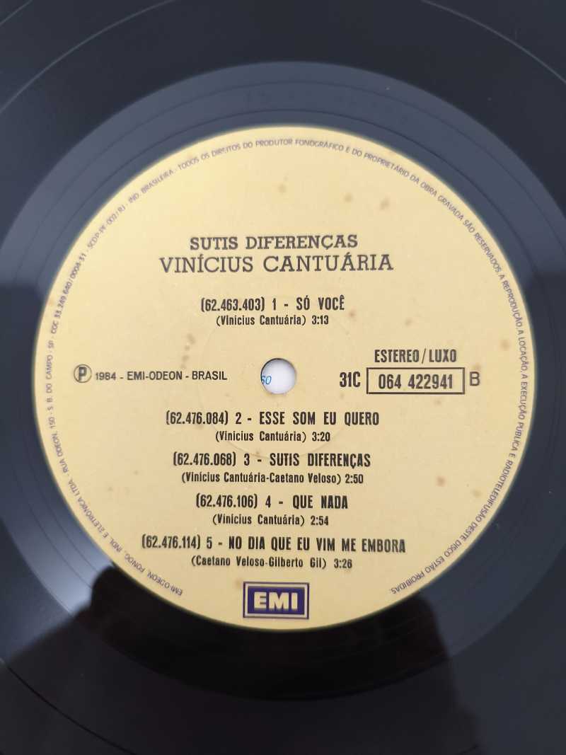 Lp Vinil Vinicius Cantuária Sutis Diferenças Com Encarte
