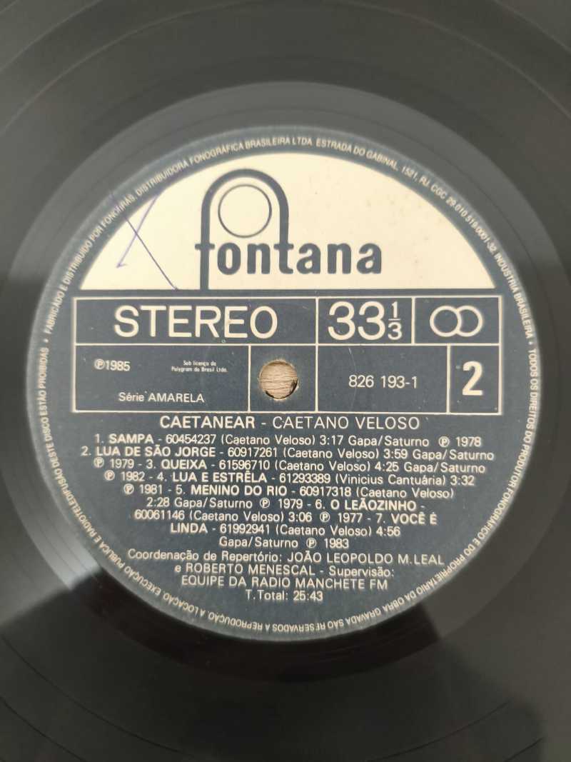 Lp Vinil Caetano Veloso Caetanear