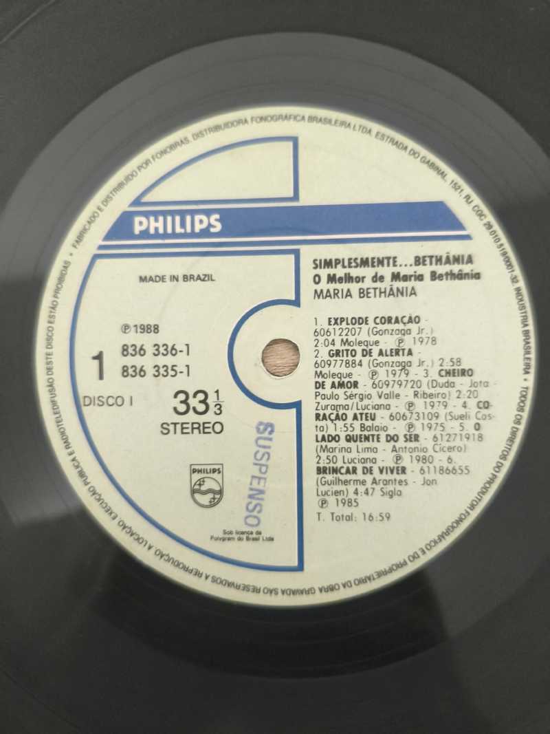 Lp Vinil Maria Bethânia Simplesmente O Melhor de Duplo