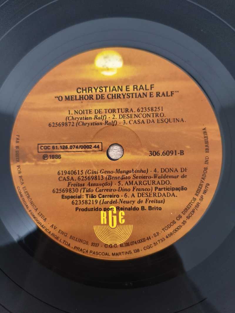 Lp Vinil Chrystian & Ralf O Melhor de