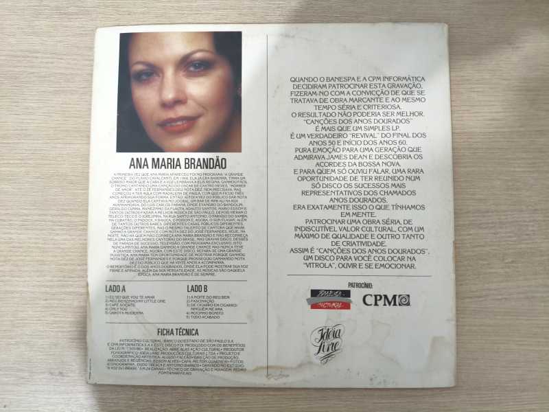 Lp Vinil Ana Maria Brandão Canções dos Anos Dourados