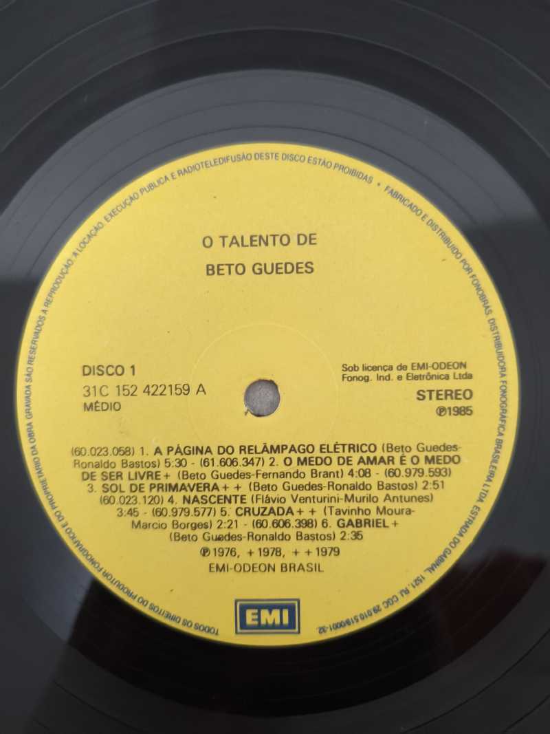 Lp Vinil Beto Guedes O Talento de Duplo Com Encarte
