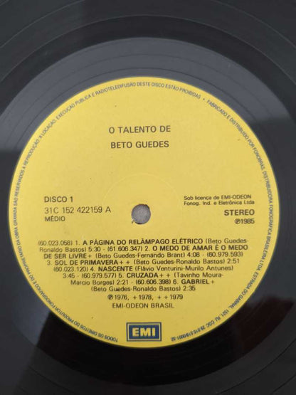 Lp Vinil Beto Guedes O Talento de Duplo Com Encarte