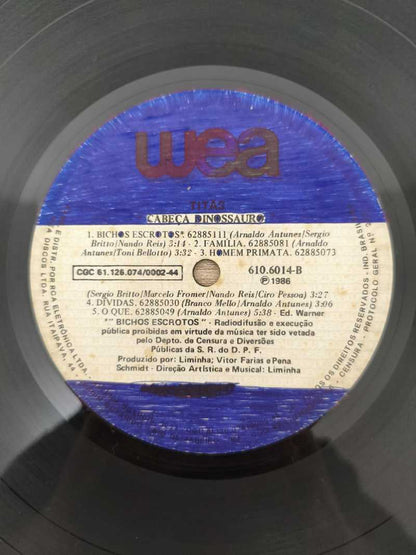 Lp Vinil Titãs Cabeça Dinossauro