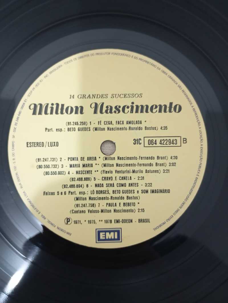 Lp Vinil Milton Nascimento 14 Grandes Sucessos