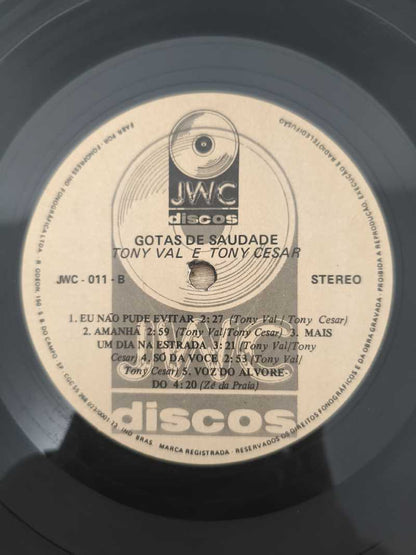 Lp Vinil Toni Val & Toni Cezar Gotas de Saudade