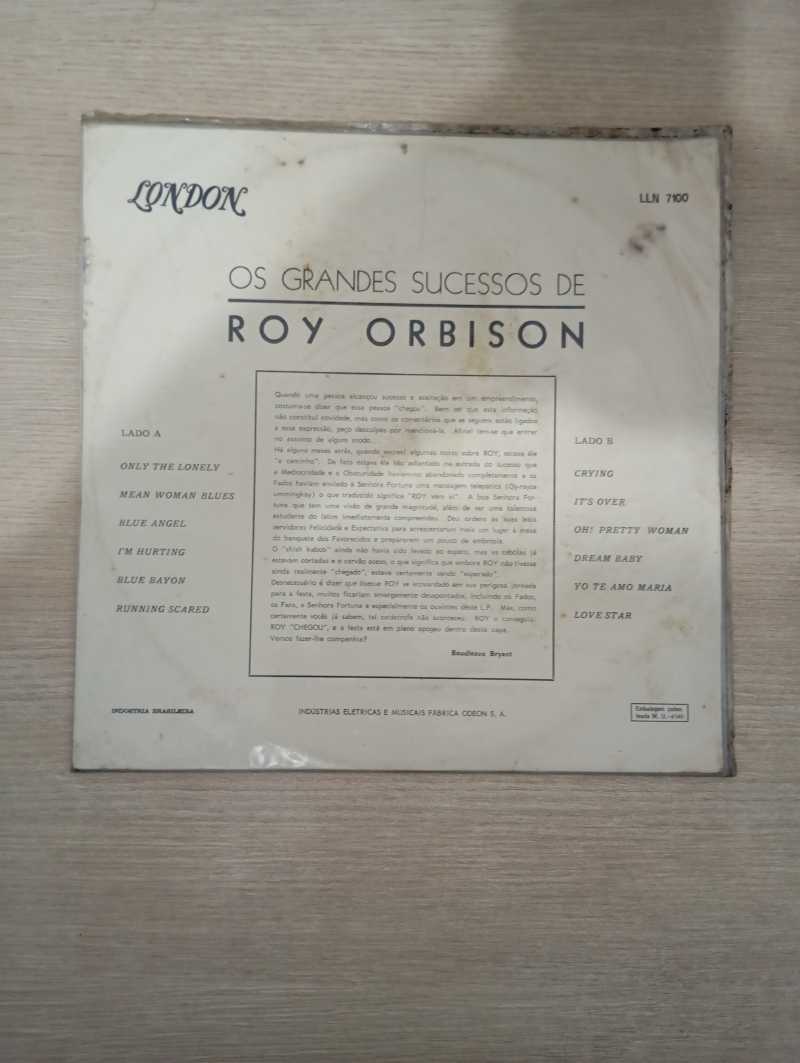 Lp Vinil Roy Orbison Os Grandes Sucessos De Roy Orbison