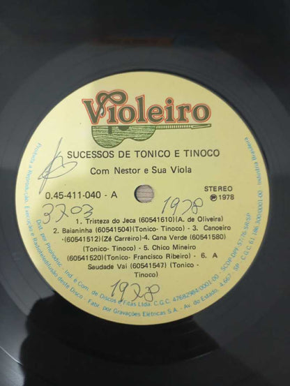 Lp Vinil Nestor e Sua Viola Sucessos de Tonico e Tinoco