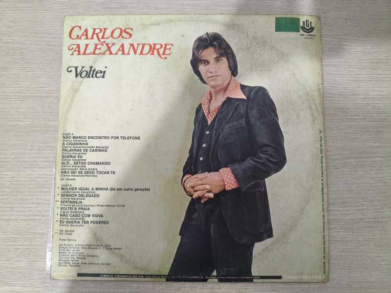 Lp Vinil Carlos Alexandre Voltei