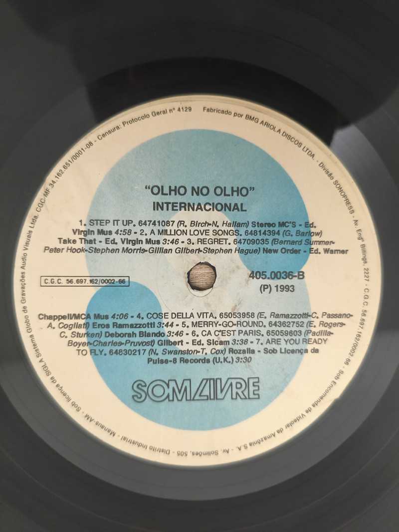 Lp Vinil Olho no Olho Internacional