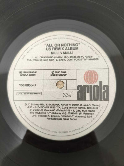 Lp Vinil Milli Vanilli All Or Nothing US Remix Album