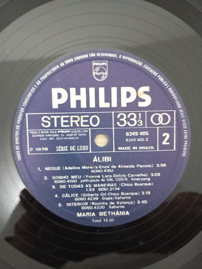 Lp Vinil Maria Bethânia Álibi Com Encarte
