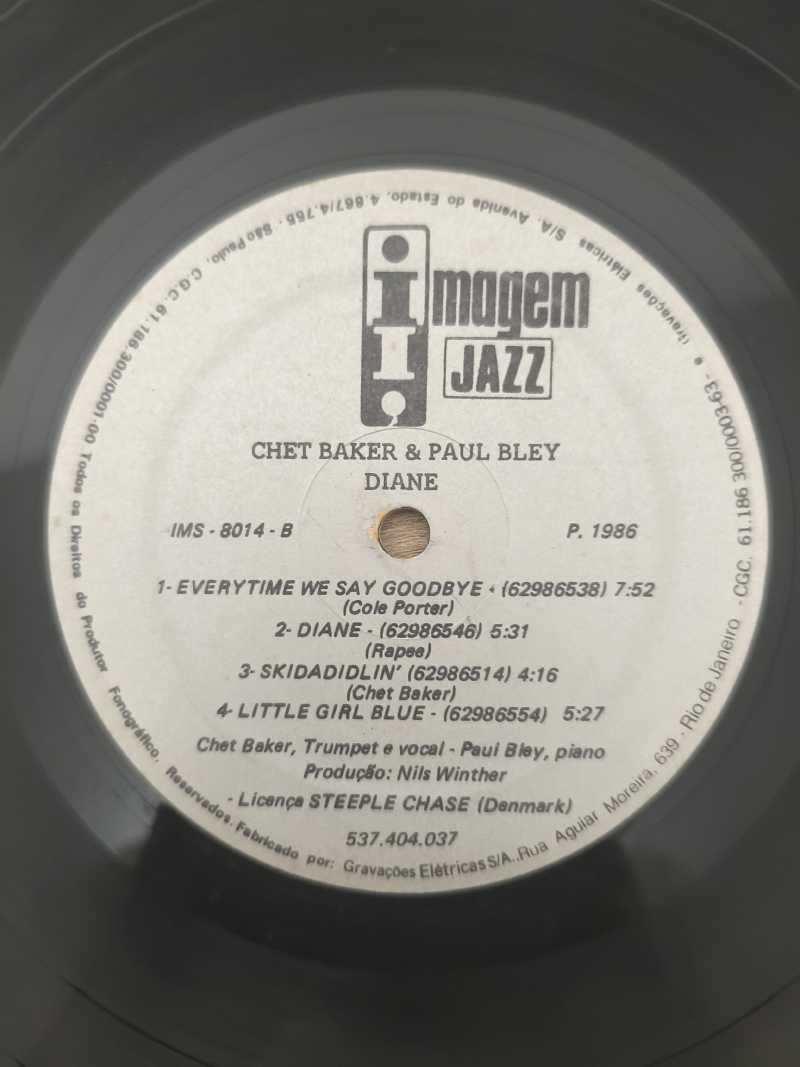Lp Vinil Chet Baker & Paul Bley Diane