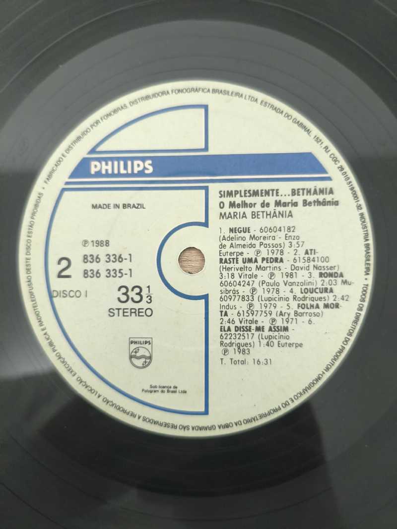 Lp Vinil Maria Bethânia Simplesmente O Melhor de Duplo