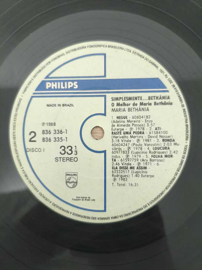 Lp Vinil Maria Bethânia Simplesmente O Melhor de Duplo