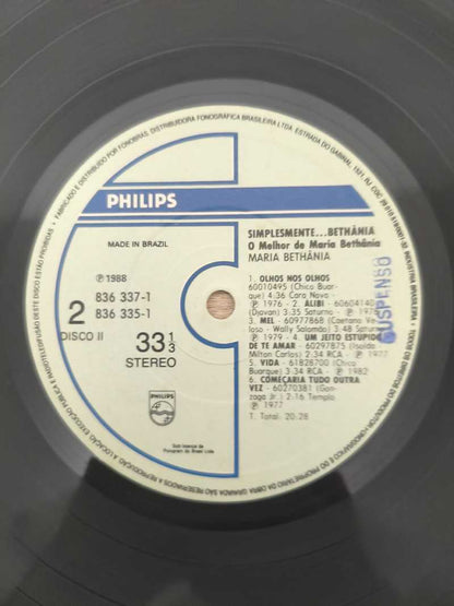 Lp Vinil Maria Bethânia Simplesmente O Melhor de Duplo