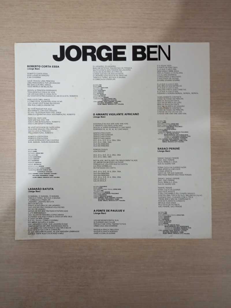 Lp Vinil Jorge Ben Ben Brasil Com Encarte
