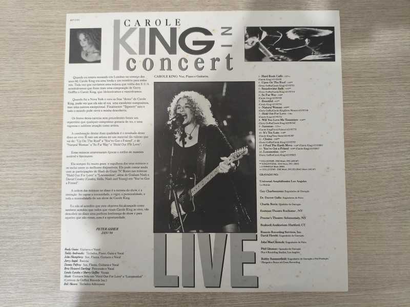 Lp Vinil Carole King In Concert Com Encarte