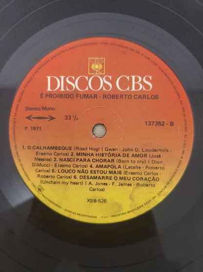 Lp Vinil Roberto Carlos É Proibido Fumar