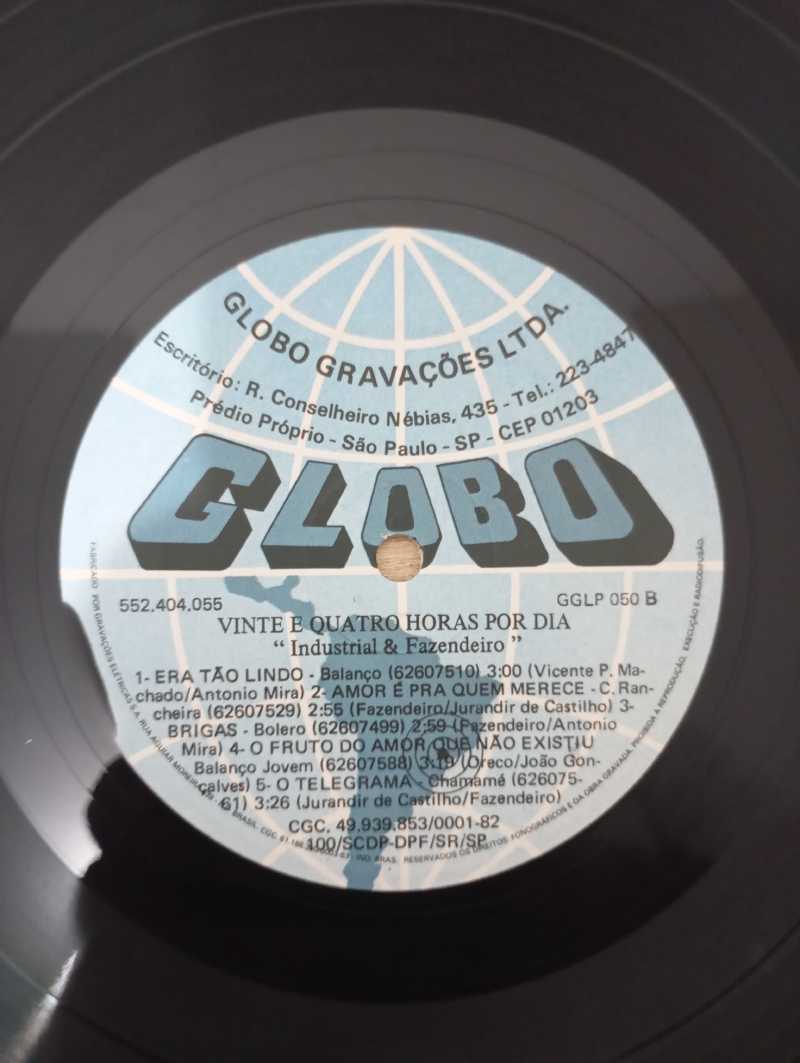 Lp Vinil Industrial e Fazendeiro Vinte Quatro Horas Dia