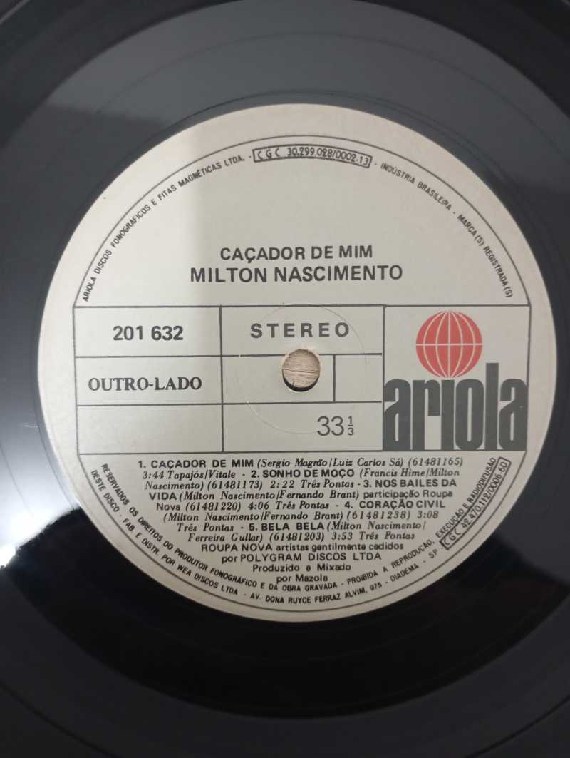 Lp Vinil Milton Nascimento Caçador De Mim Com Encarte