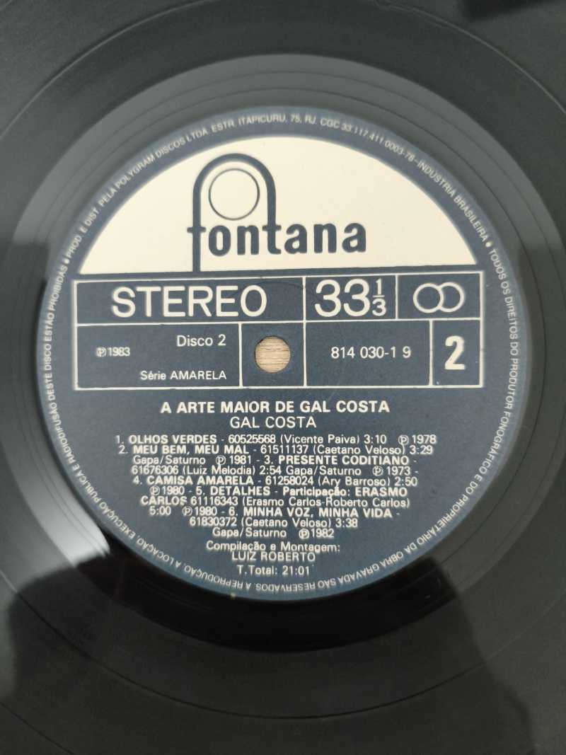 Lp Vinil Gal Costa A arte maior de Duplo