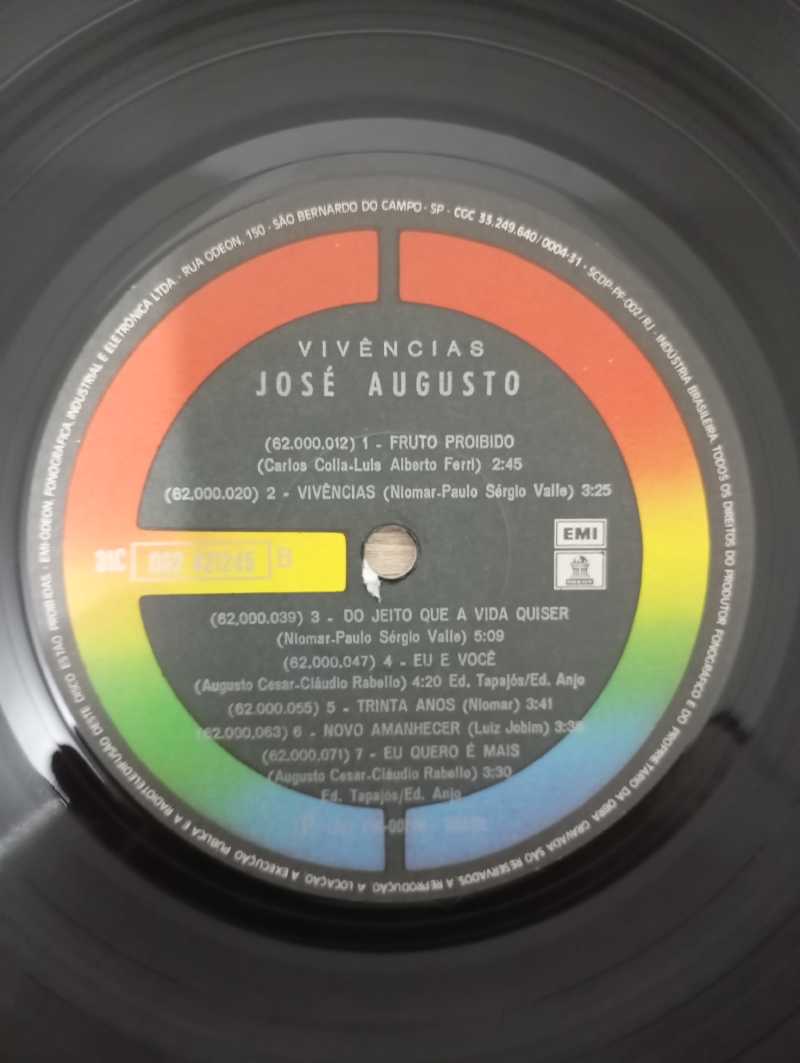 Lp Vinil José Augusto Vivências Com Encarte