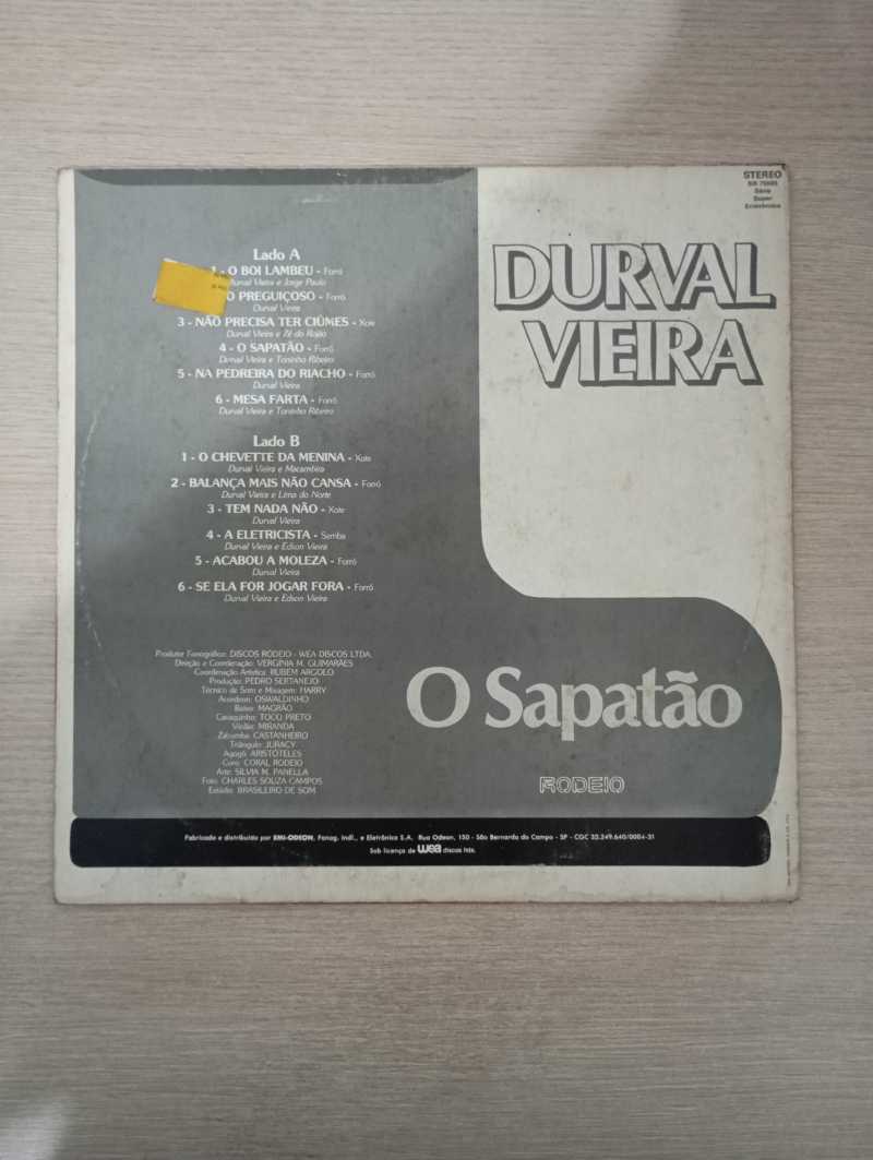 Lp Vinil Durval Vieira O Sapatão