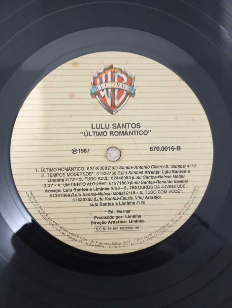 Lp Vinil Lulu Santos Último Romântico Com Encarte