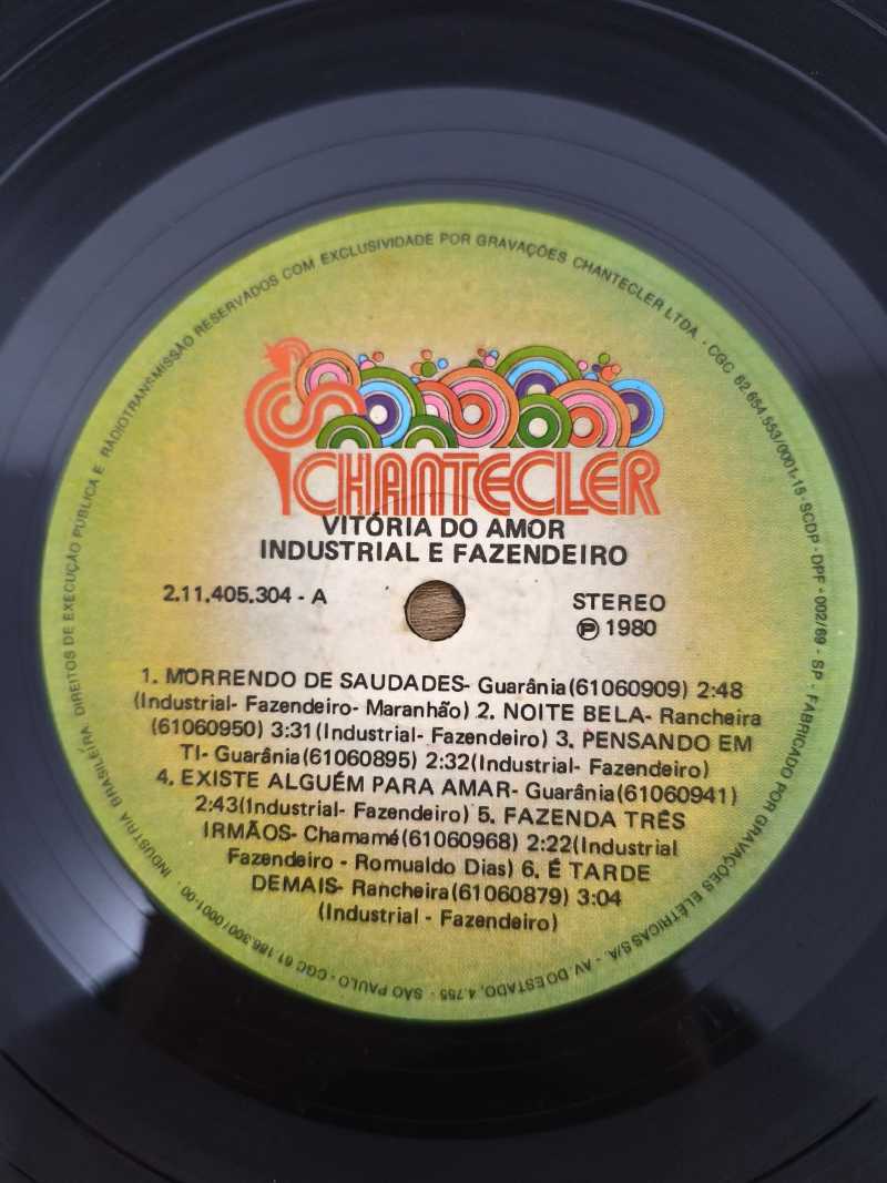 Lp Vinil Industrial E Fazendeiro Vitória do Amor