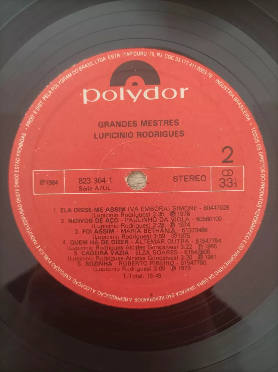 Lp Vinil Grandes Mestres Lupicinio Rodrigues