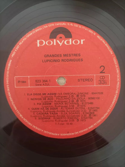 Lp Vinil Grandes Mestres Lupicinio Rodrigues