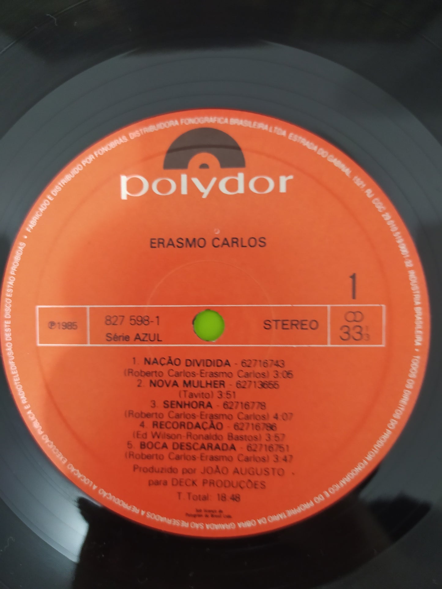 Lp Vinil Erasmo Carlos 1985 Com Encarte