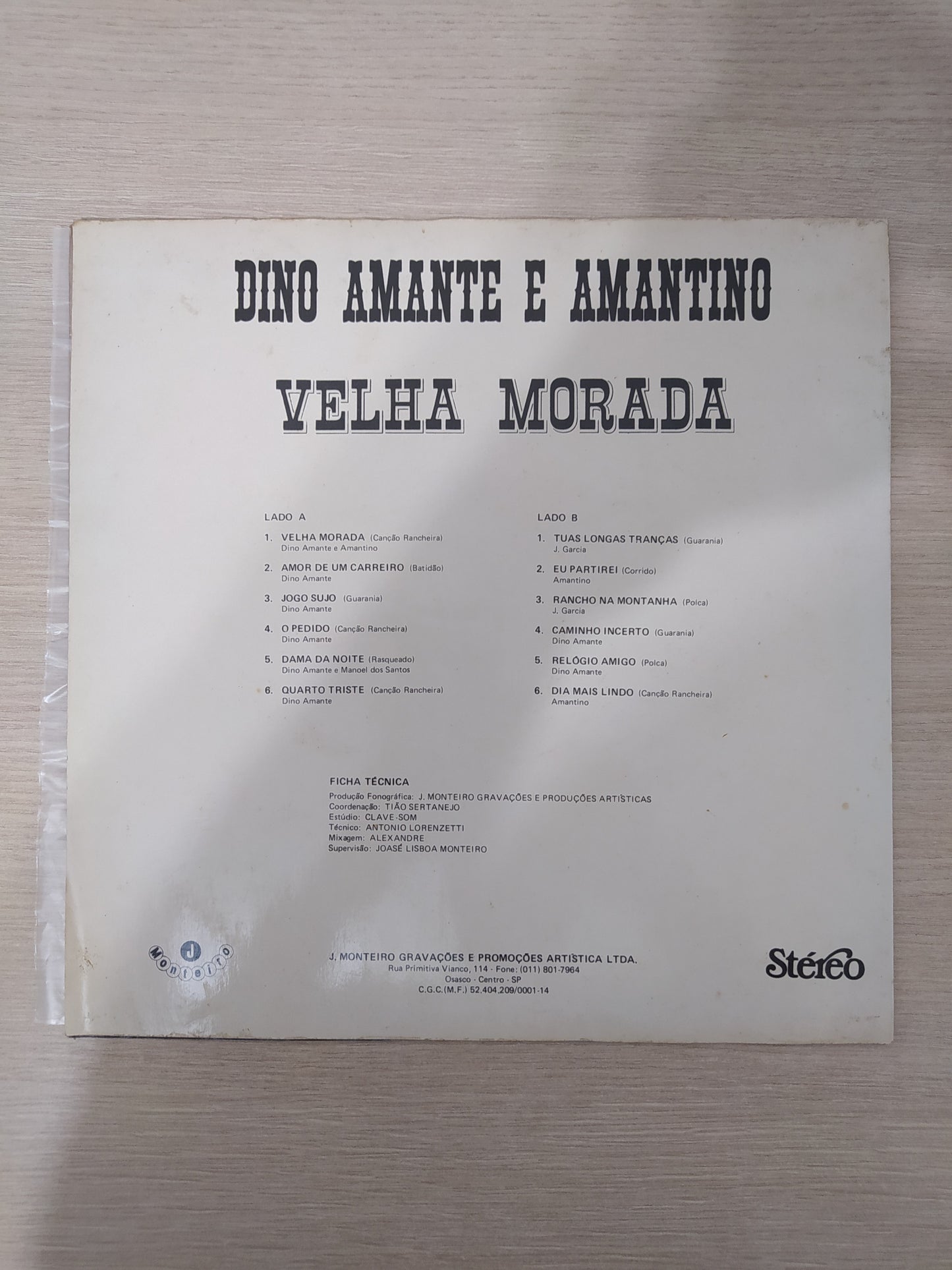 Lp Vinil Dino Amante E Amantino Velha Morada