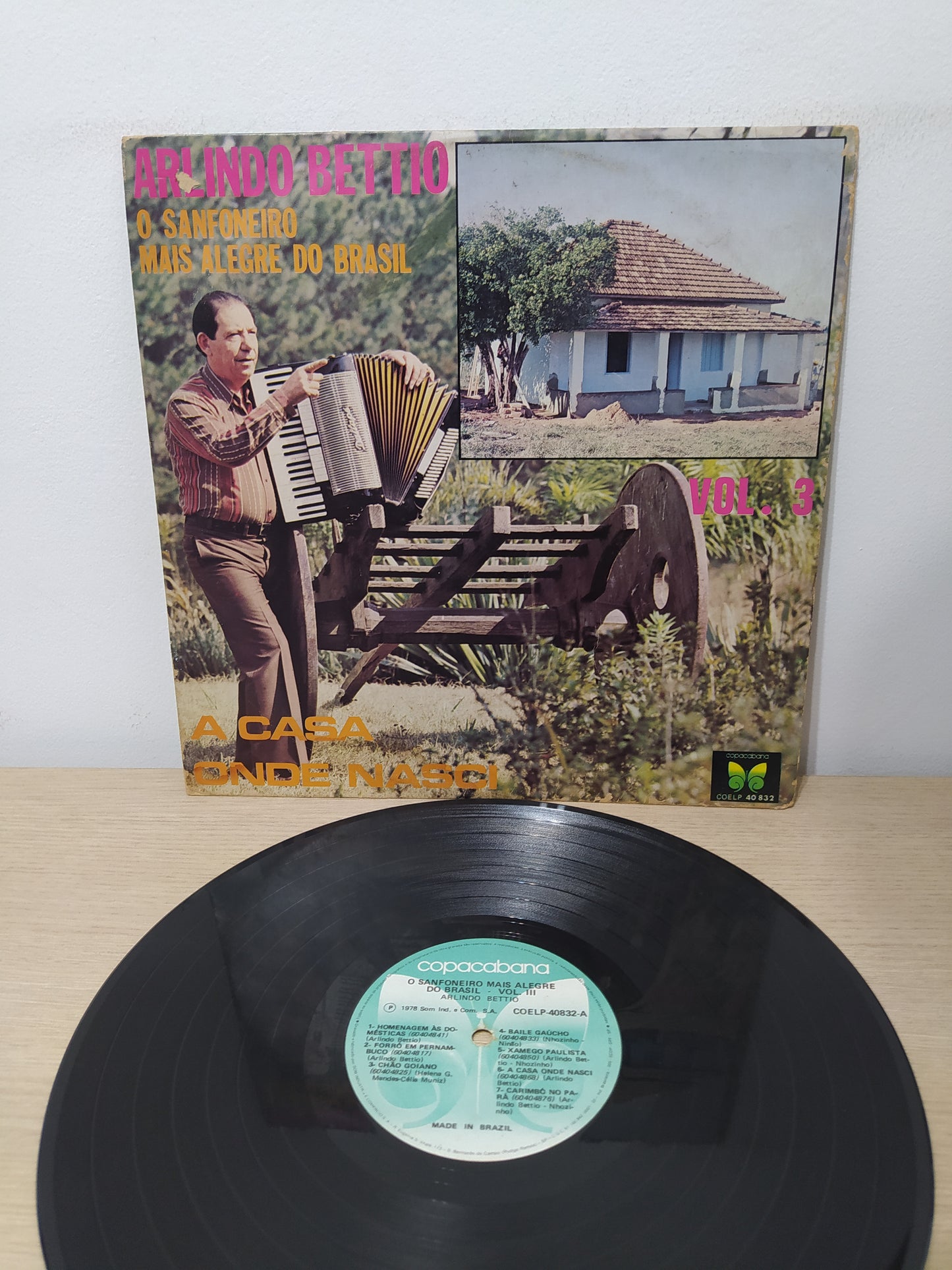 Lp Vinil Arlindo Bettio A Casa Onde Nasci Vol. 3