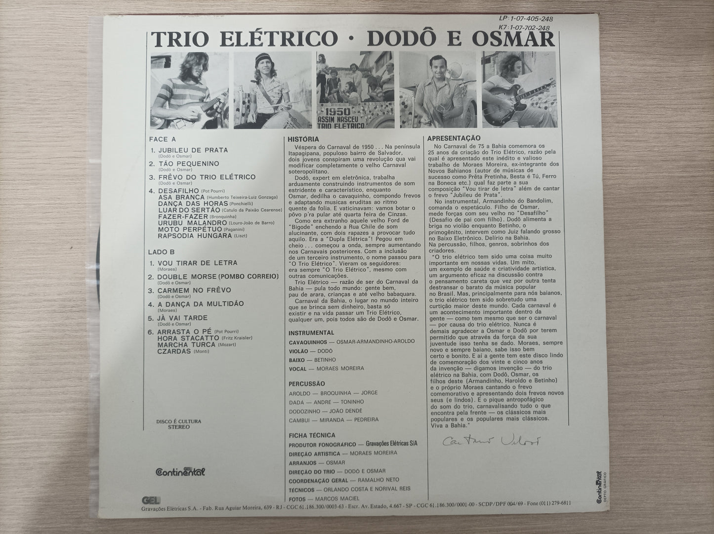 Lp Vinil Trio Elétrico Dodô E Osmar Jubileu de Prata