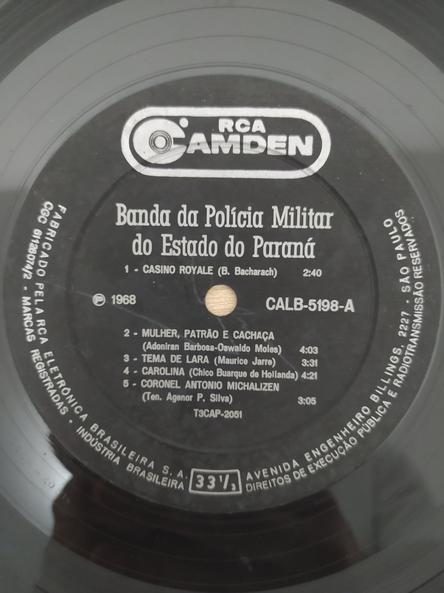Lp Vinil Banda Da Polícia Militar do Estado do Paraná
