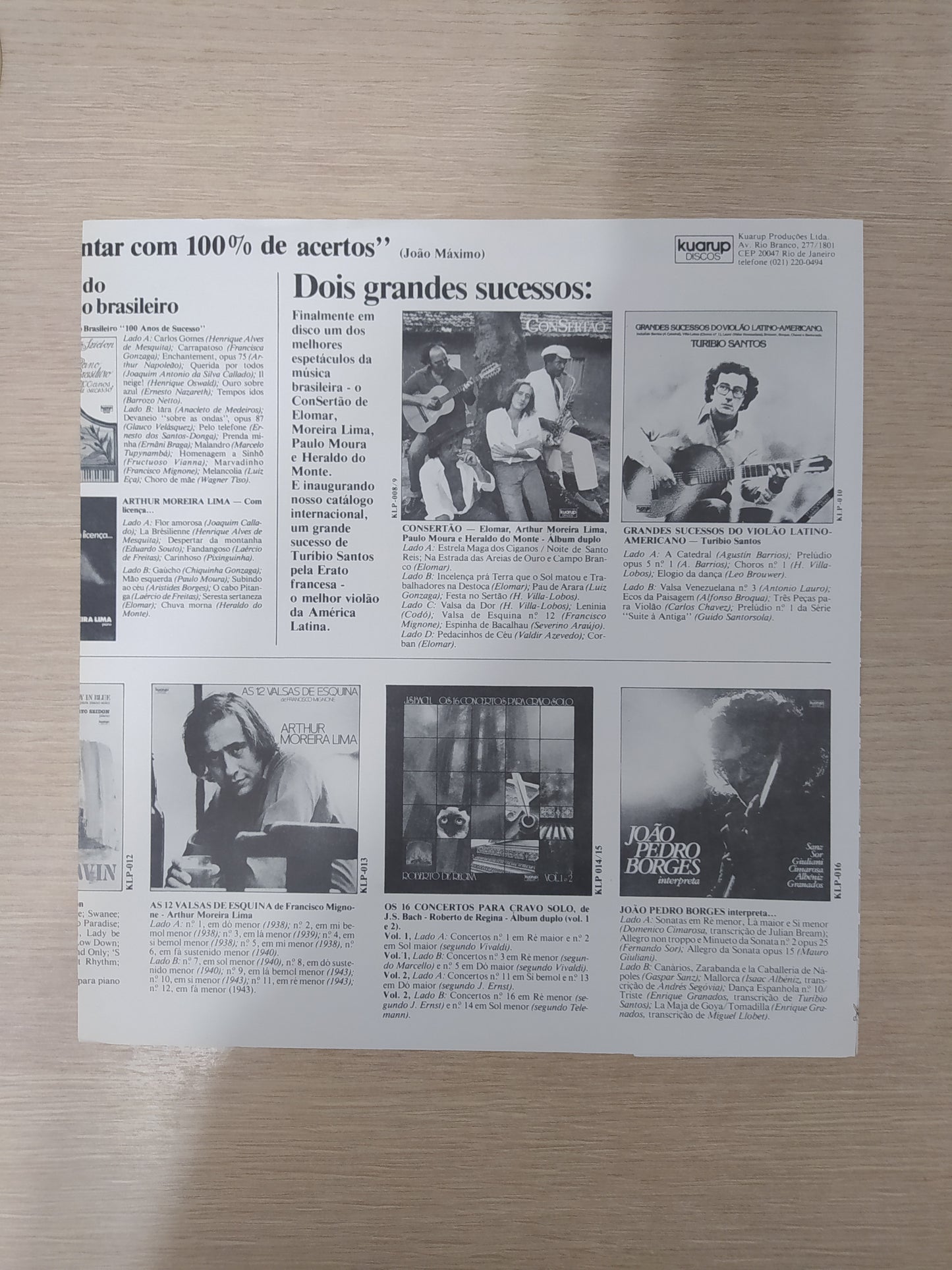 Lp Vinil Arthur Moreira Lima As 12 Valsas de Esquina