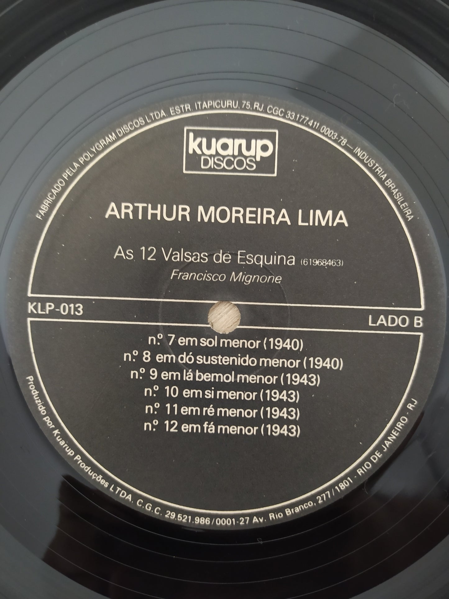 Lp Vinil Arthur Moreira Lima As 12 Valsas de Esquina
