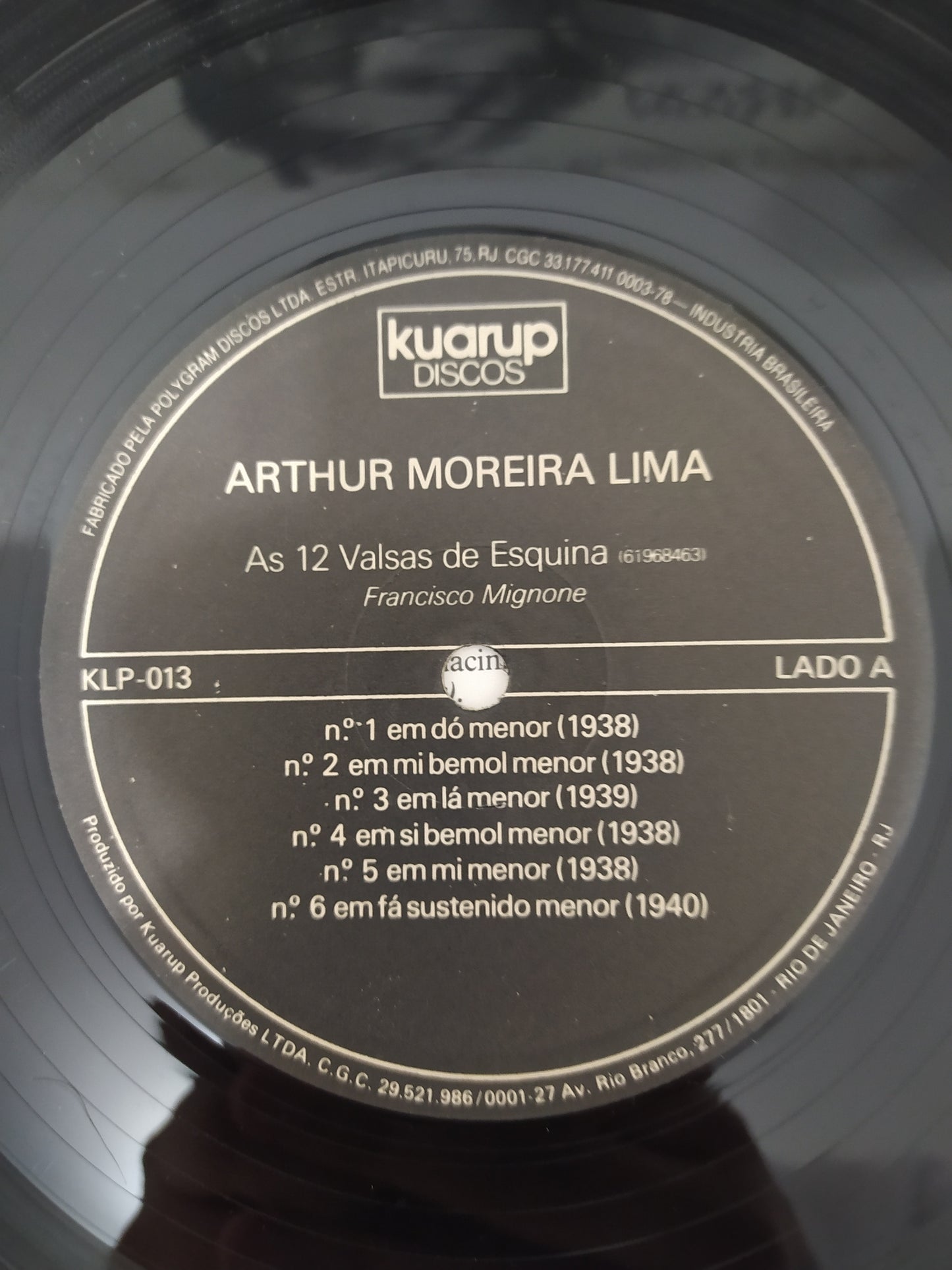Lp Vinil Arthur Moreira Lima As 12 Valsas de Esquina
