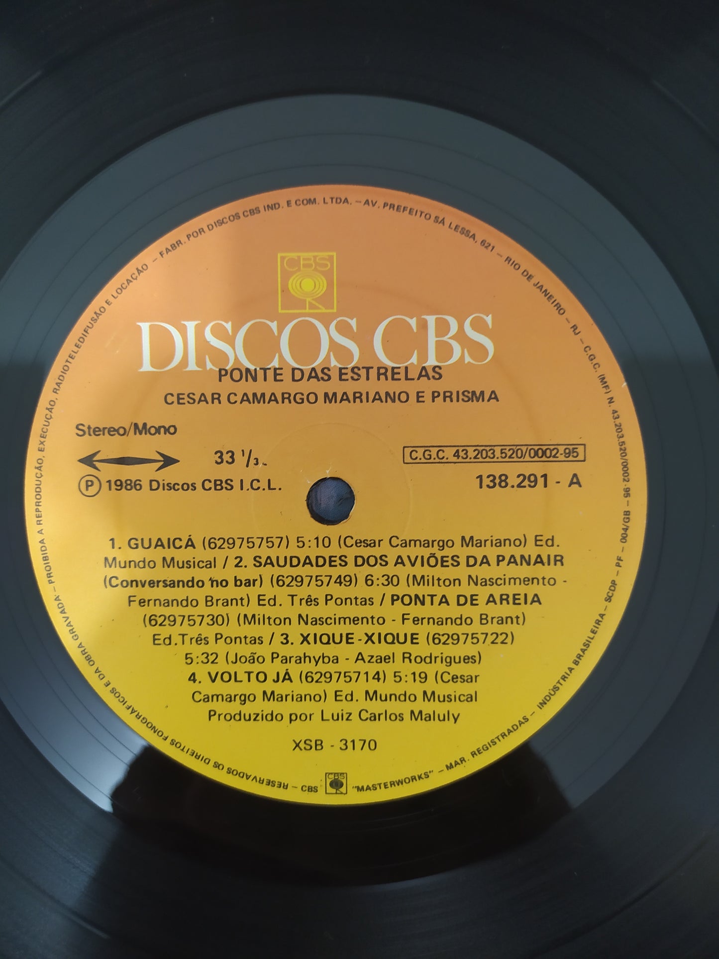 Lp Vinil Cesar Camargo Mariano Ponte das Estrelas C Encarte