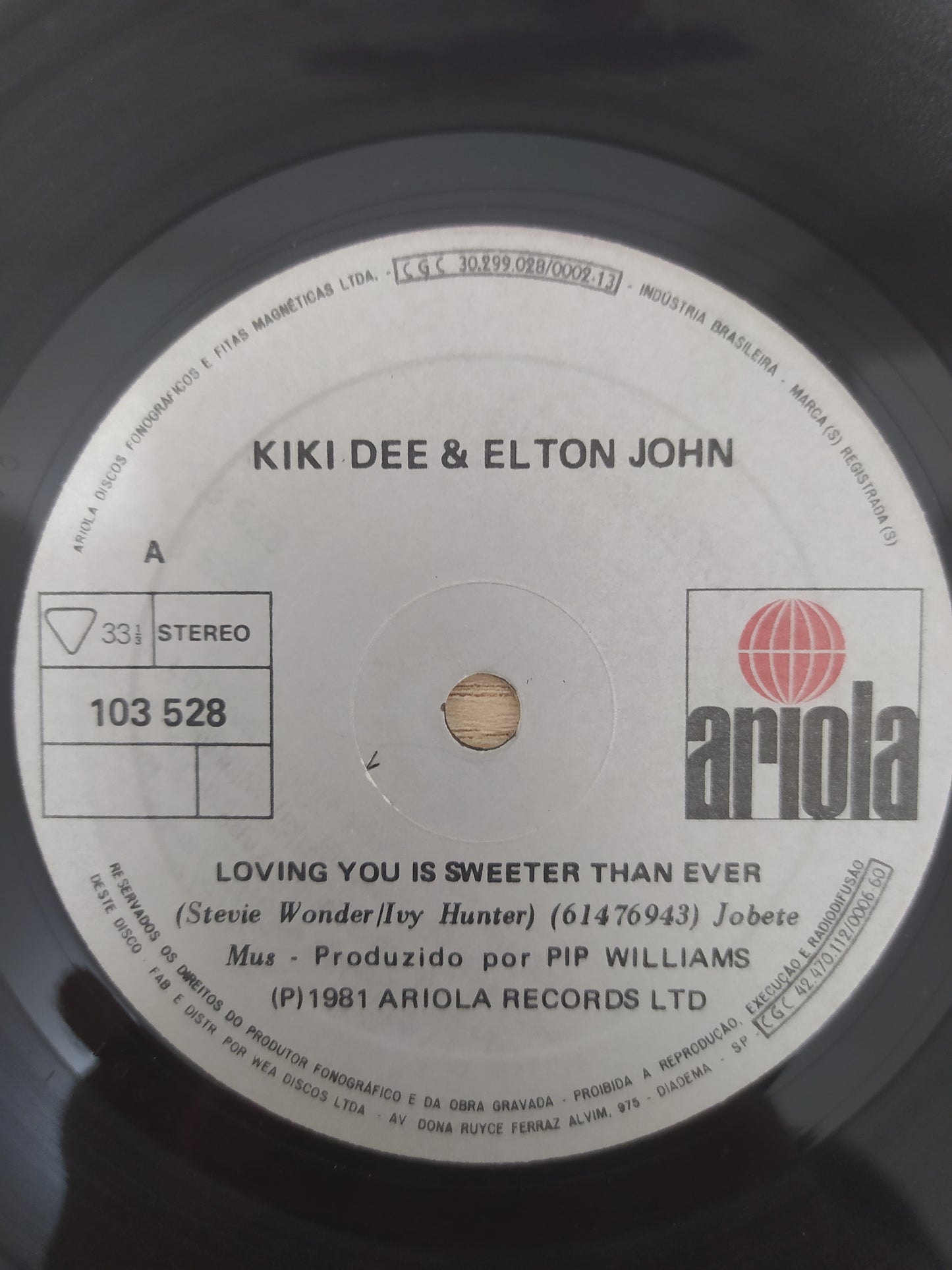 Vinil Compacto Elton John Loving You Is Sweeter Than Ever