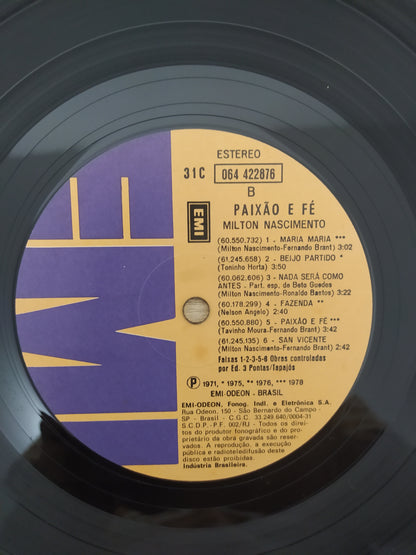 Lp Vinil Milton Nascimento Paixão e Fé