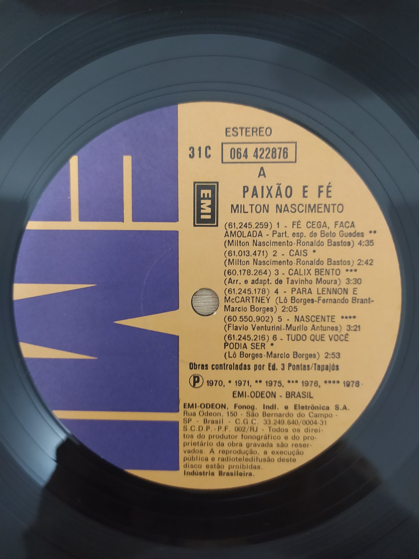 Lp Vinil Milton Nascimento Paixão e Fé
