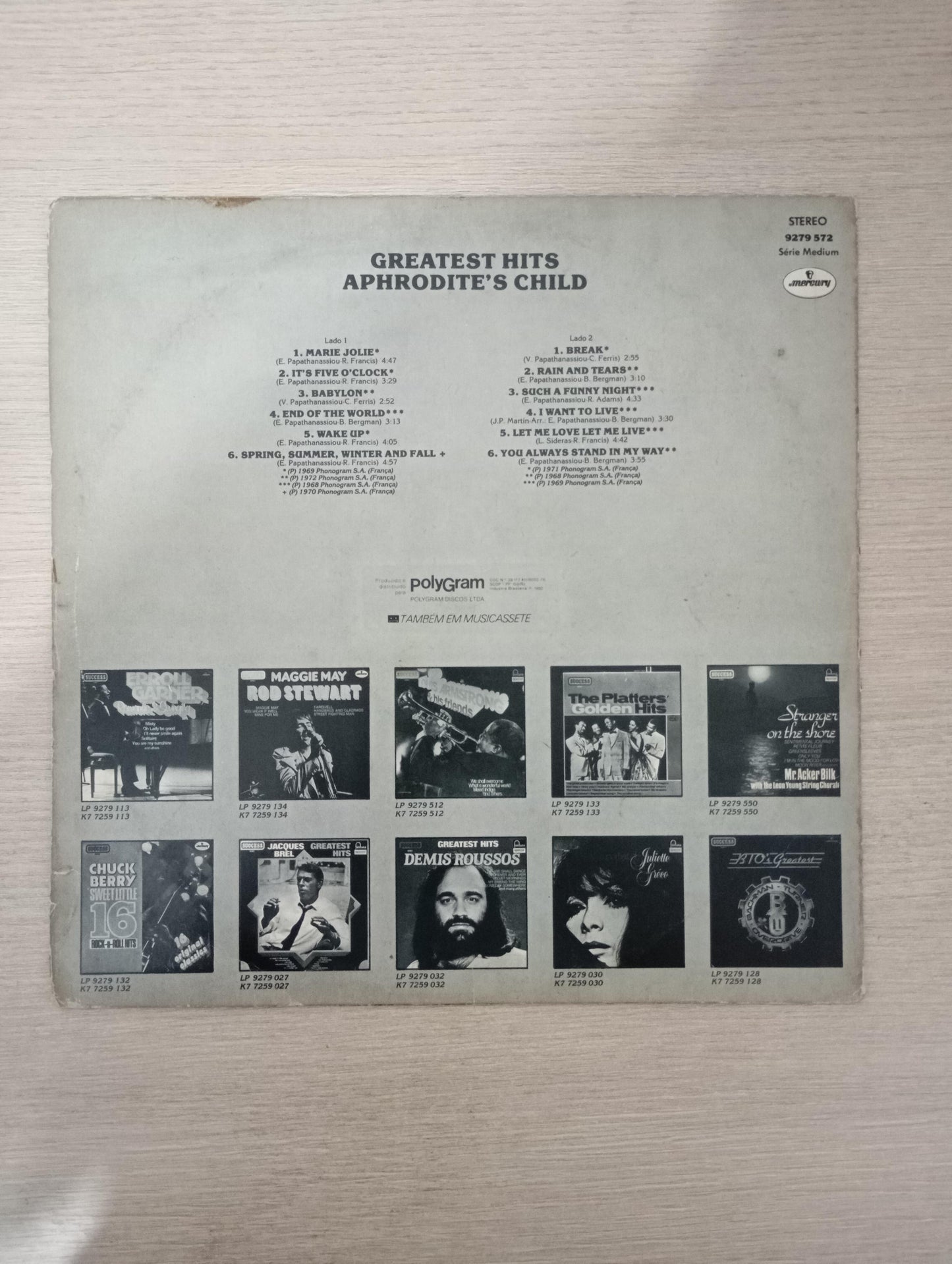 Disco Vinil Greatest Hits Aphrodite's Child A