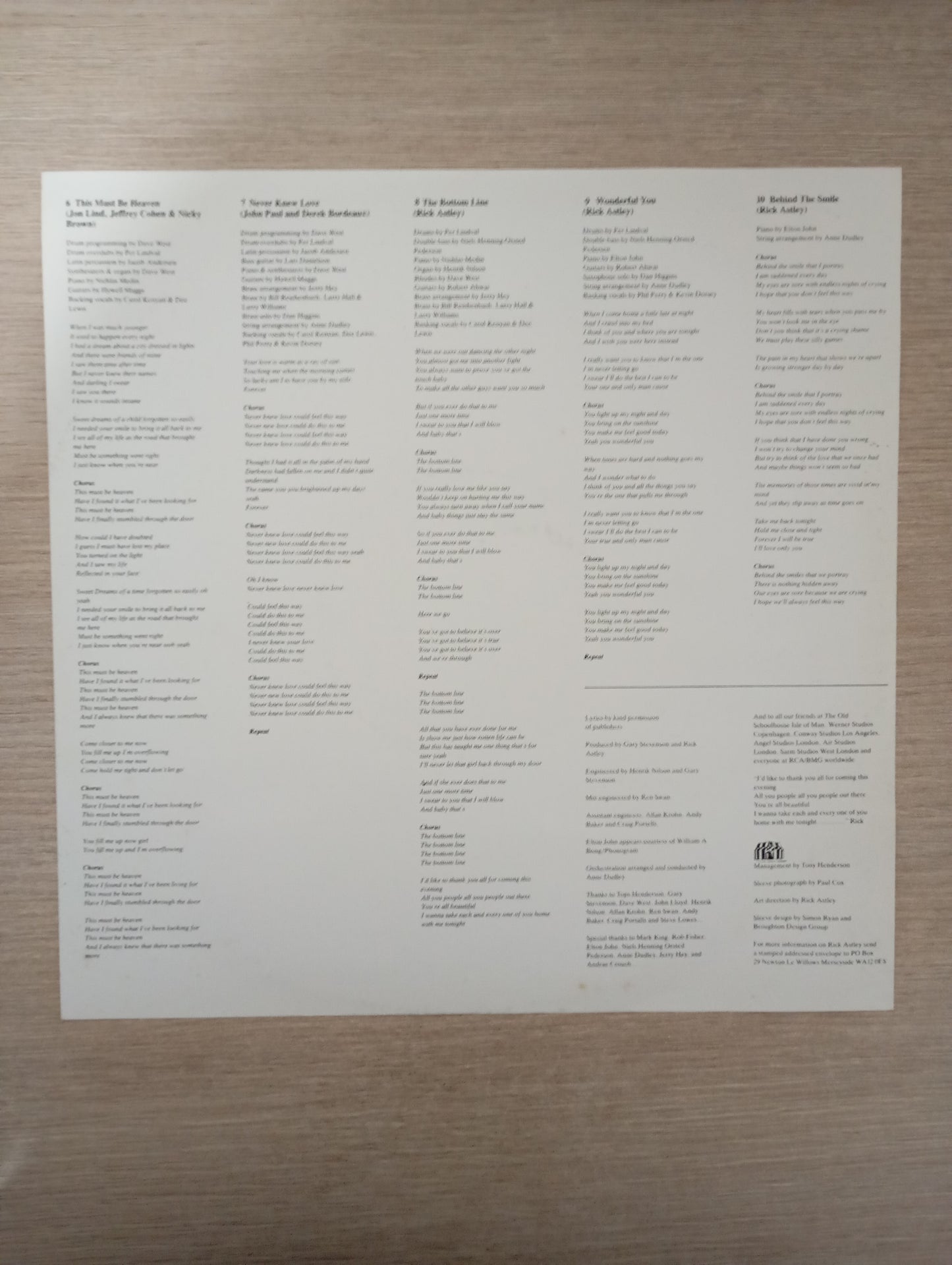Lp Vinil Rick Astley Free Com Encarte
