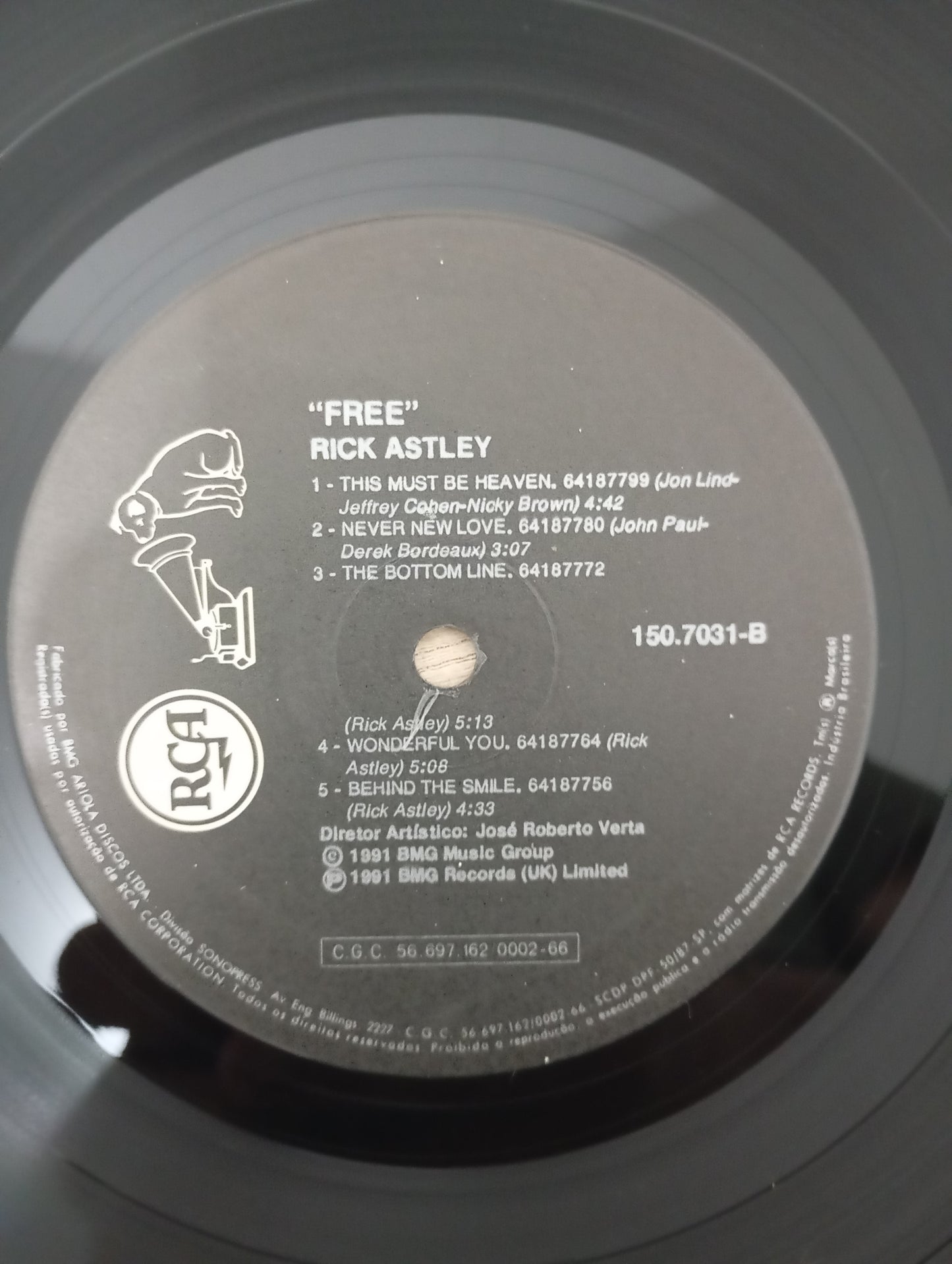 Lp Vinil Rick Astley Free Com Encarte
