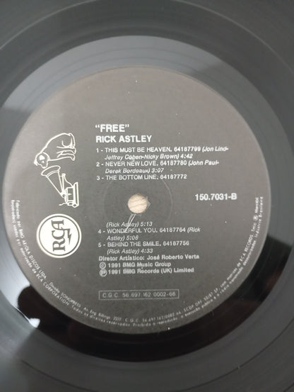 Lp Vinil Rick Astley Free Com Encarte